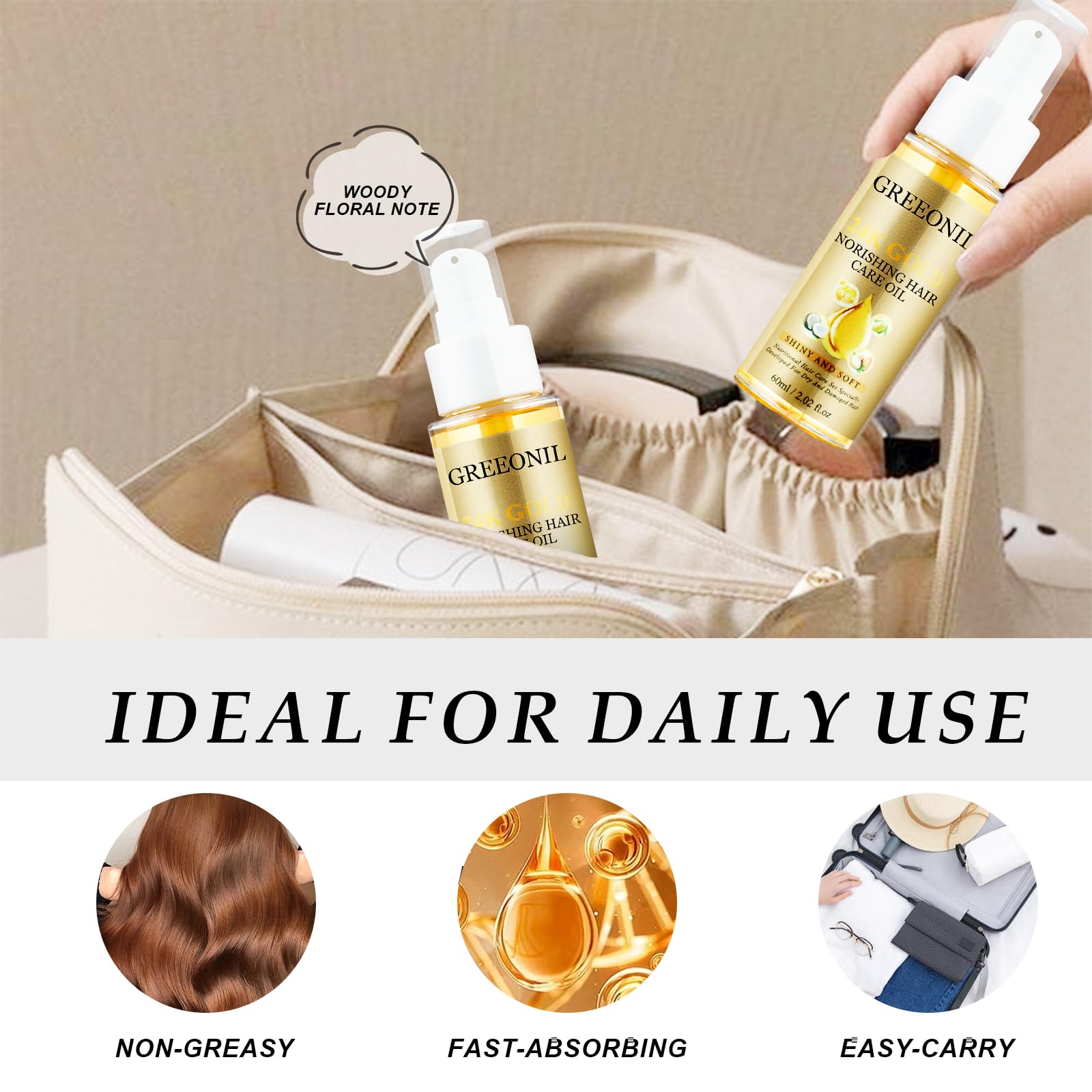 GREEONIL Hair Oil home spa routine for simple daily care.