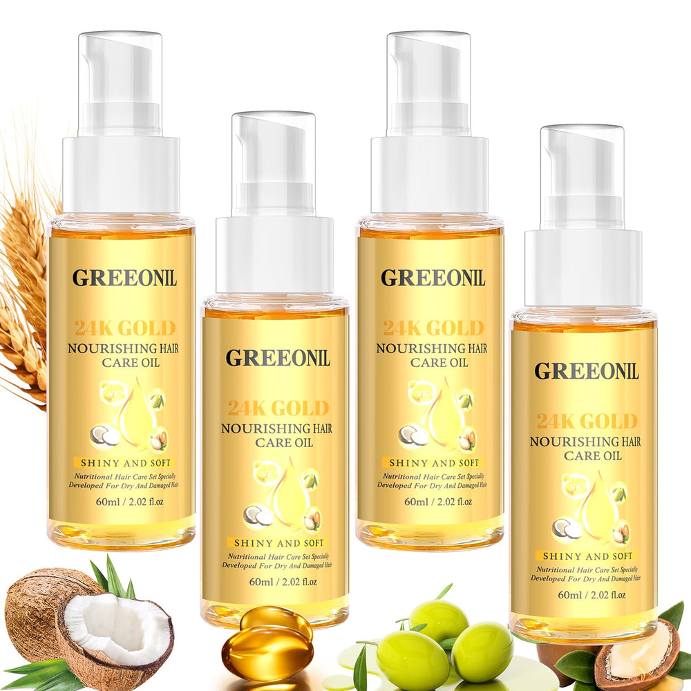GREEONIL nourishing hair oil bottle pour demonstrates easy frizz control