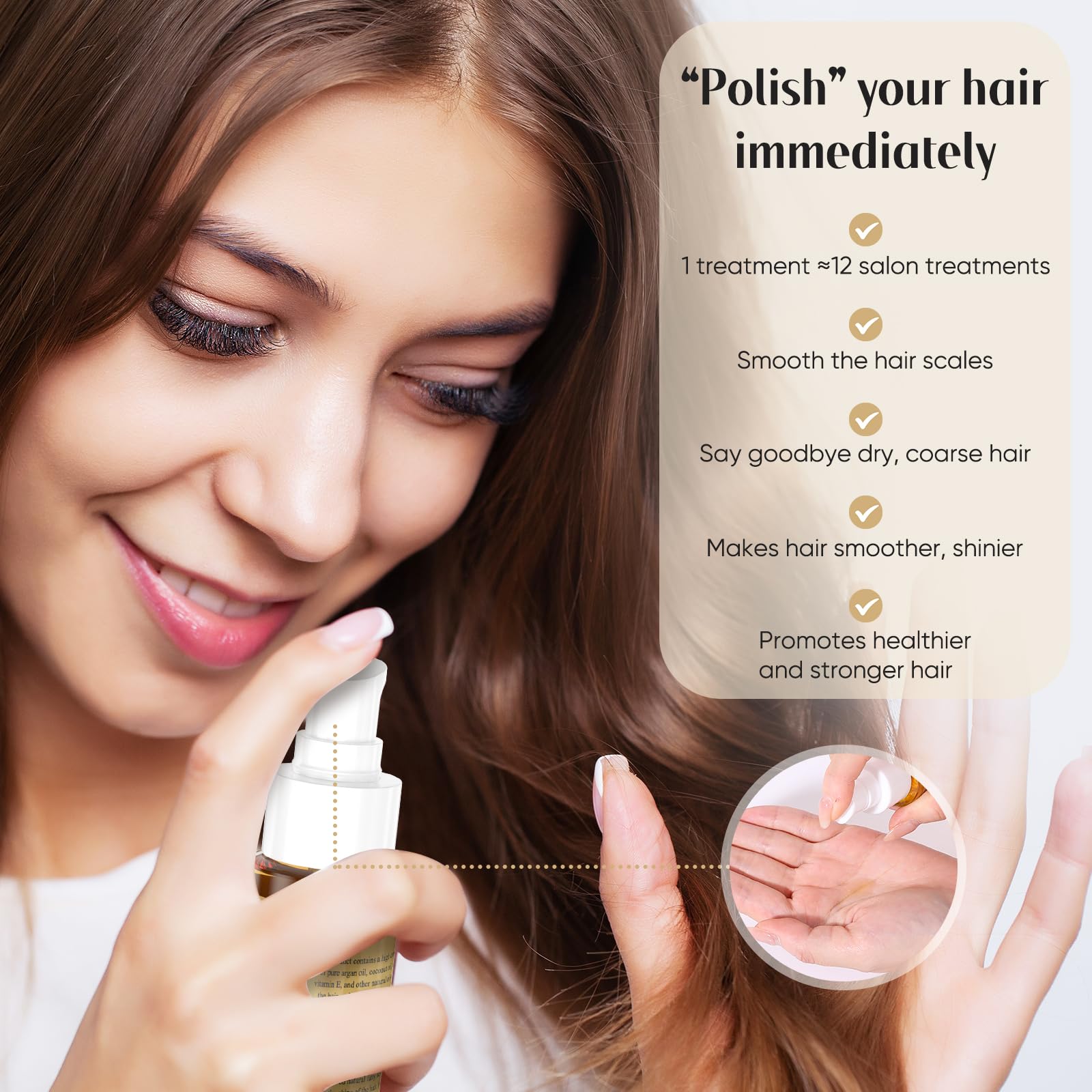 GREEONIL Olive Oil Serum frizz control on sleek hair