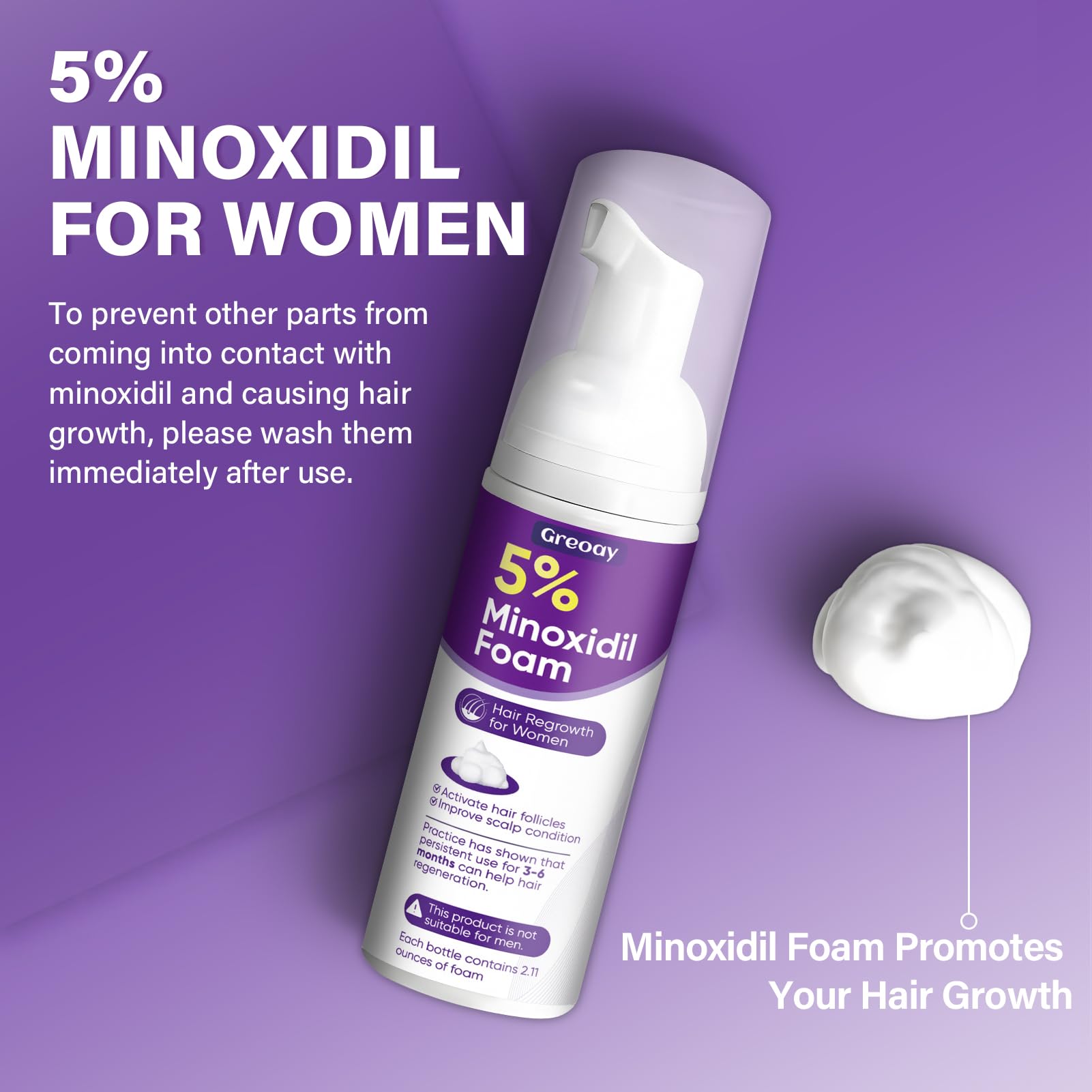 Closeup of Greoay foam texture highlighting lightweight, fast-drying formula
