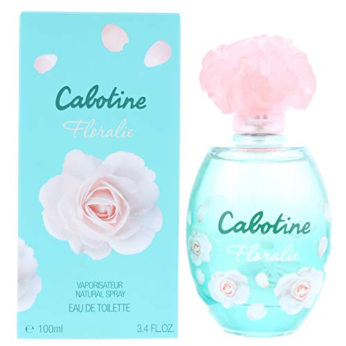 Gres Cabotine Floralie bottle label close-up, notes designed to elevate mood