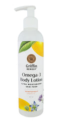 Griffin Remedy Omega-3 Body Lotion bottle pour showing quick hydration