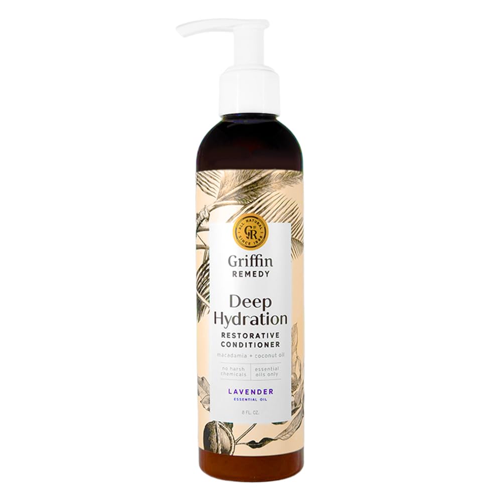 Griffin Remedy Restorative Conditioner with Shea Butter and Macadamia Oil for detangling and shine.
