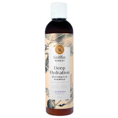 Griffin Remedy Restorative Shampoo bottle showing sulfate-free nourishment for dry hair