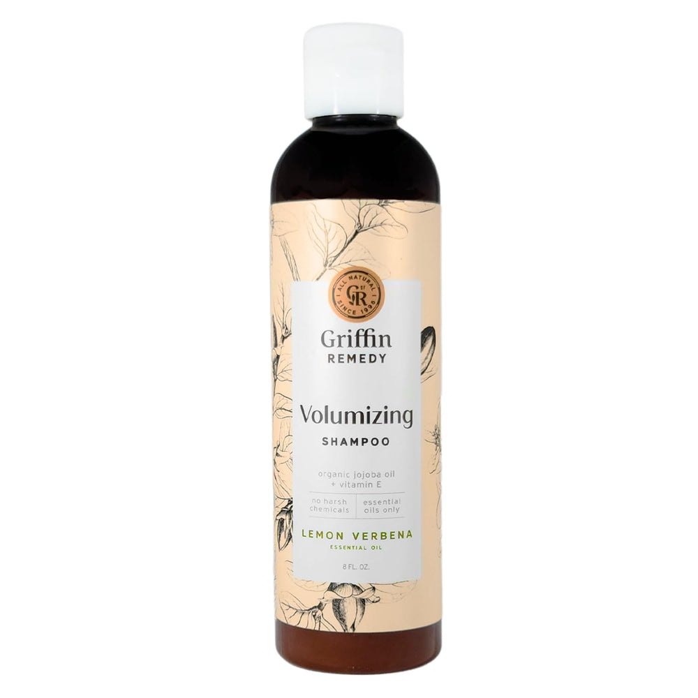Griffin Remedy Shampoo Volumizing bottle close-up showing sturdy packaging for daily use.