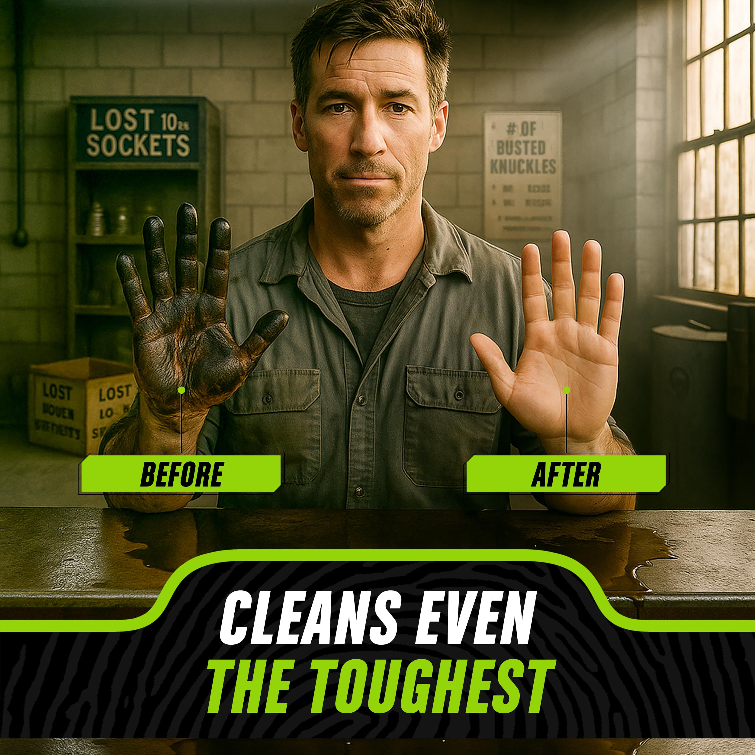 Grip Clean nail brush stiff bristles scrub under nails