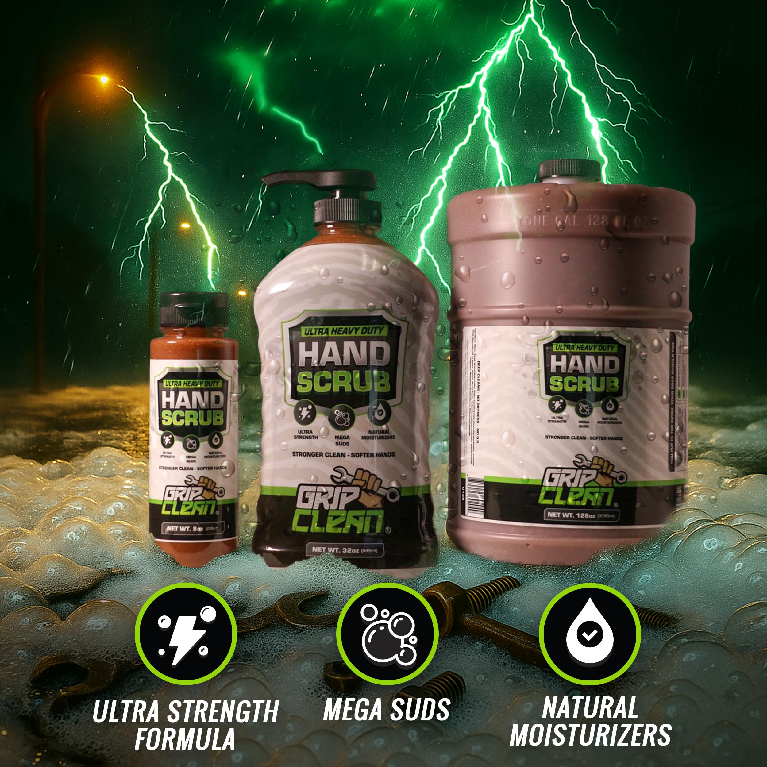 Grip Clean twice concentrated formula cleans more with less