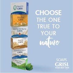Grisi Aloe Vera Soap with aloe leaf evokes natural soothing care.