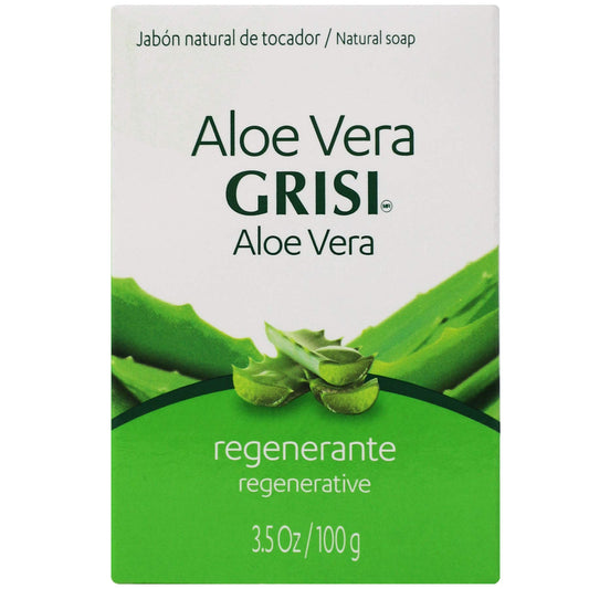 Grisi Aloe Vera Soap pack label highlights Humederm for lasting hydration.