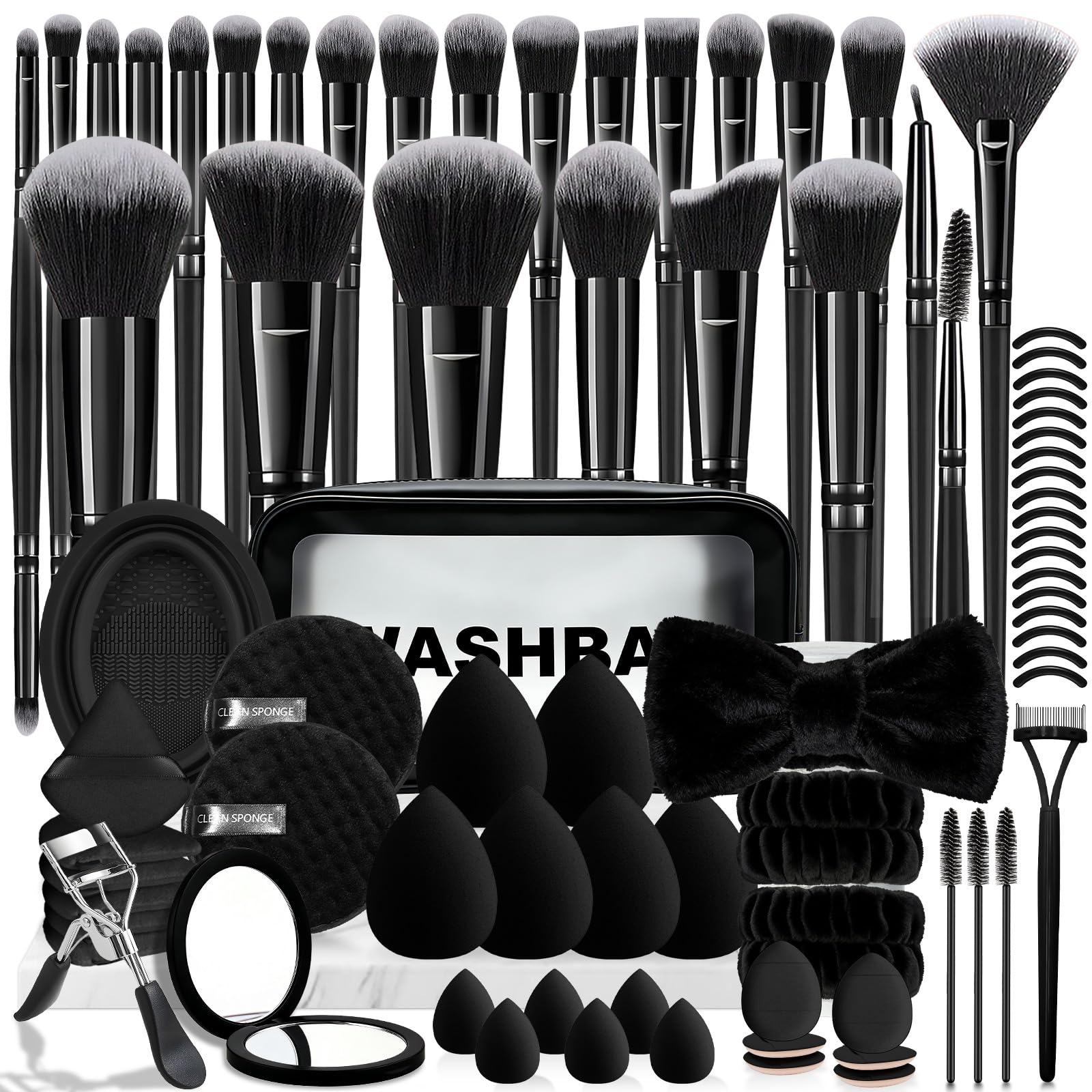 Grnheat 73-piece makeup brush kit in a case for travel and storage.