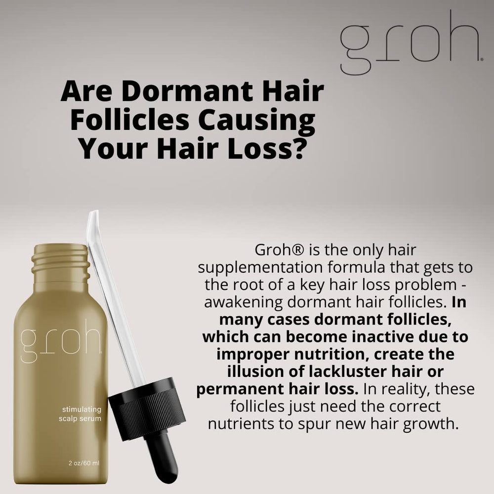 Groh Stimulating Scalp Serum during scalp application for even coverage