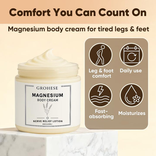 GROHESE Neuropathy Cream being applied to the hand demonstrates quick, non-greasy absorption
