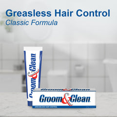 Groom and Clean bottle in daily use setup for all hair types
