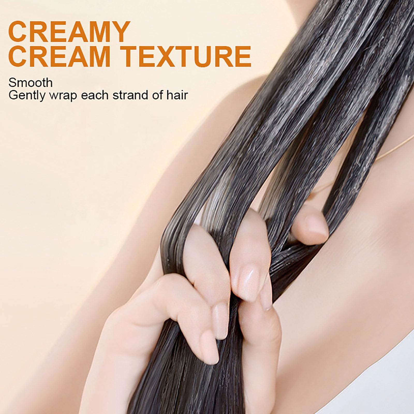 Grospe anti-frizz shampoo application demonstrating frizz control and manageability.