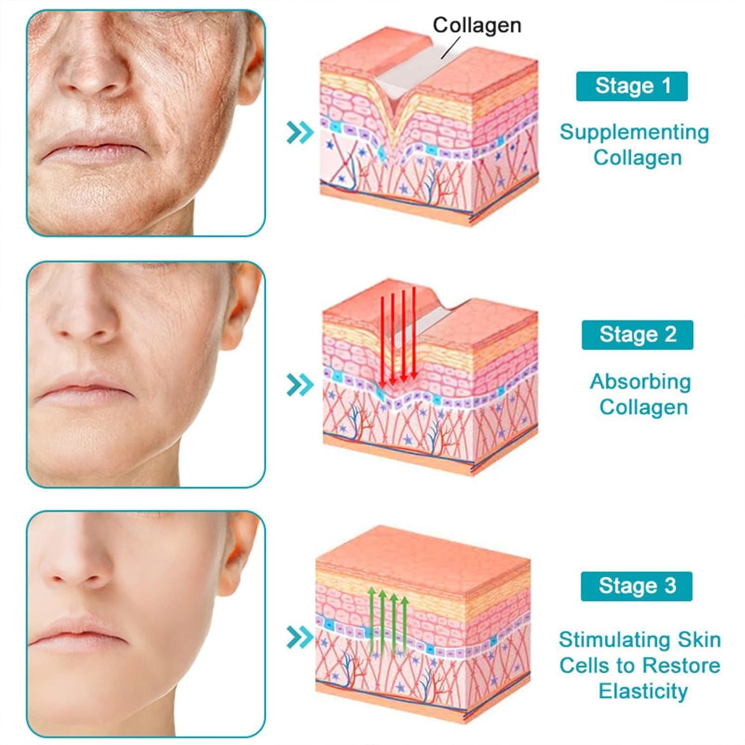 Grospe using serum on neck in lifestyle shot to hydrate and smooth skin
