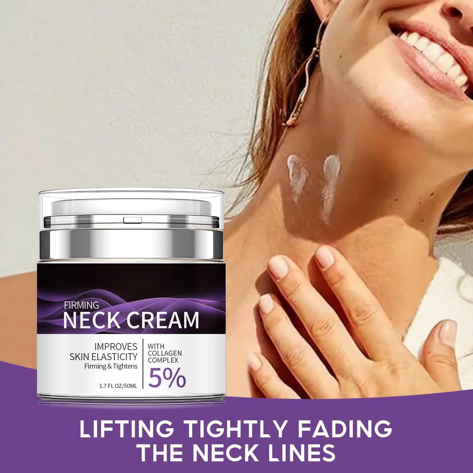 Texture close-up of Grospe neck firming cream ready for application.