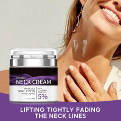 Texture close-up of Grospe neck firming cream ready for application.