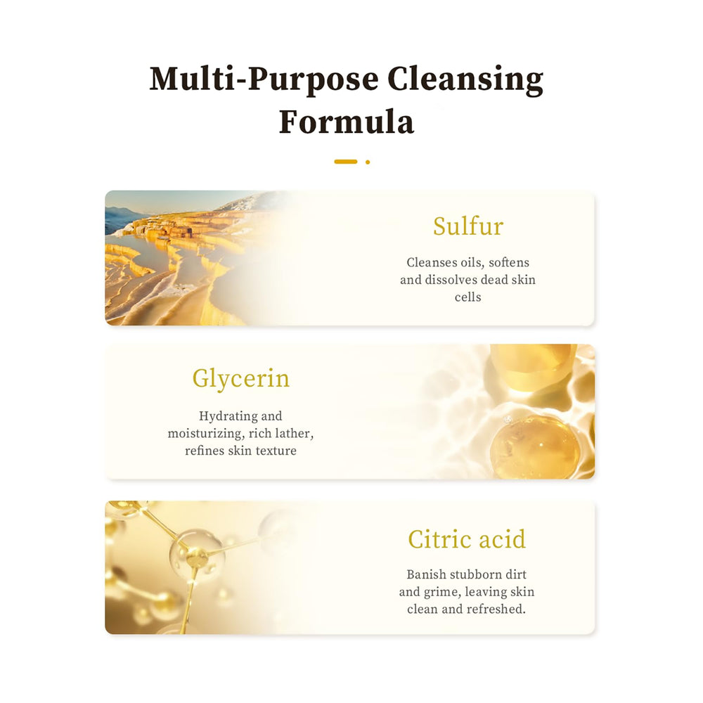 Grospe Sulfur Body Wash creamy texture supports oil balance during daily shower.