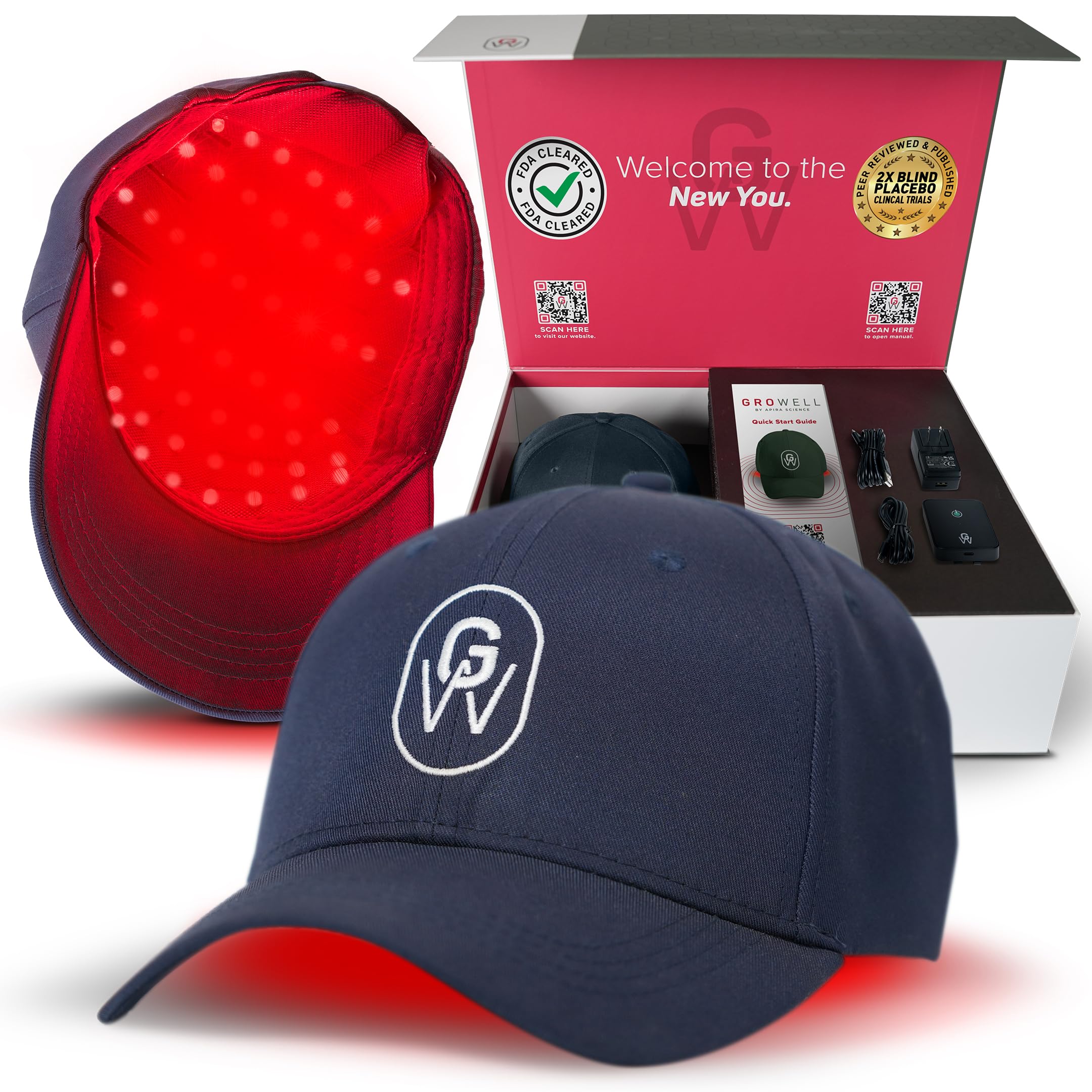GroWell Red Light Therapy Hair Growth Cap FDA Cleared Clinically S growell-red-light-therapy-hair-growth-cap-fda-cleared-clinically-s