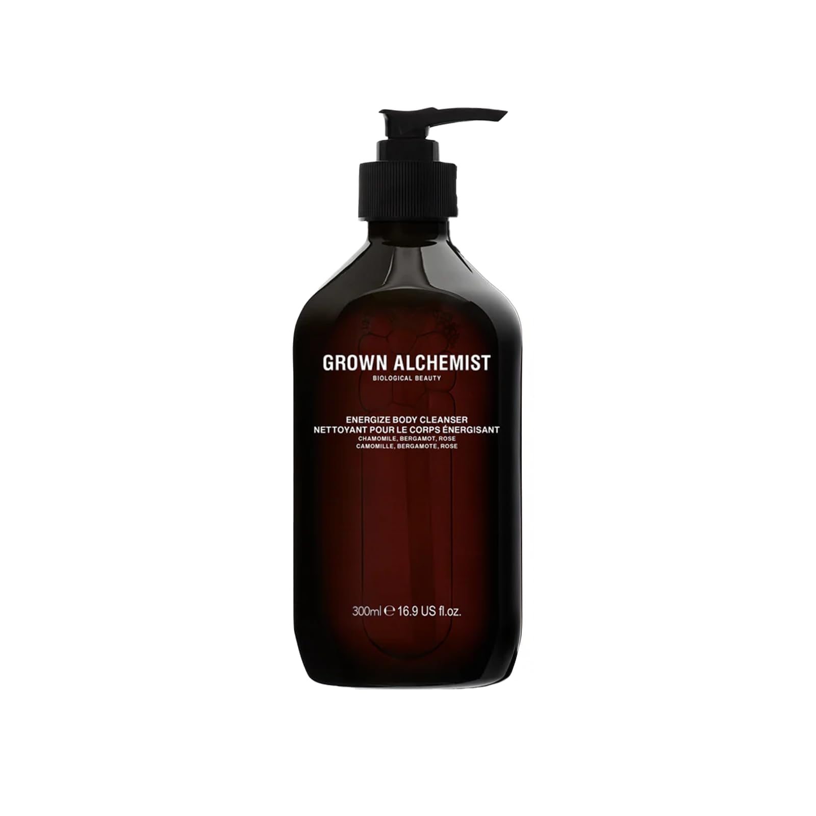 Grown Alchemist Energize Body Cleanser bottle with chamomile aroma for daily refreshing cleanse.