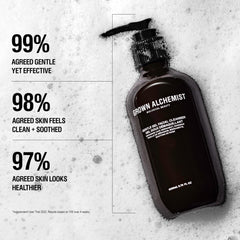 Grown Alchemist Gentle Gel Cleanser bottle indicates hydrating cleansing for sensitive skin.