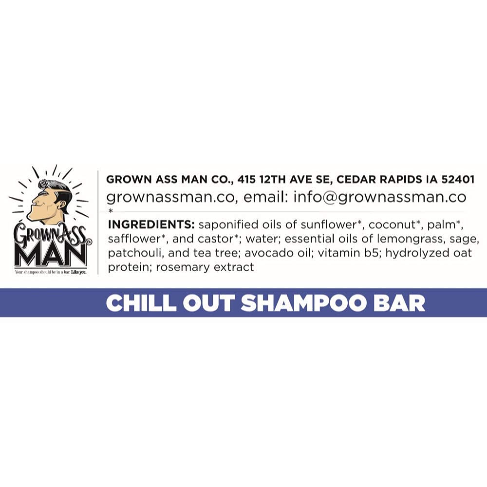Grown Ass Man Co. Chill Out bar conditions the scalp while cleansing beard and body.