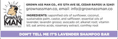 Grown Ass Man Co. lavender 3-in-1 bar provides soothing scent and dandruff support.