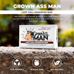 Grown Ass Man Co. plastic-free packaging highlights eco-friendly grooming.