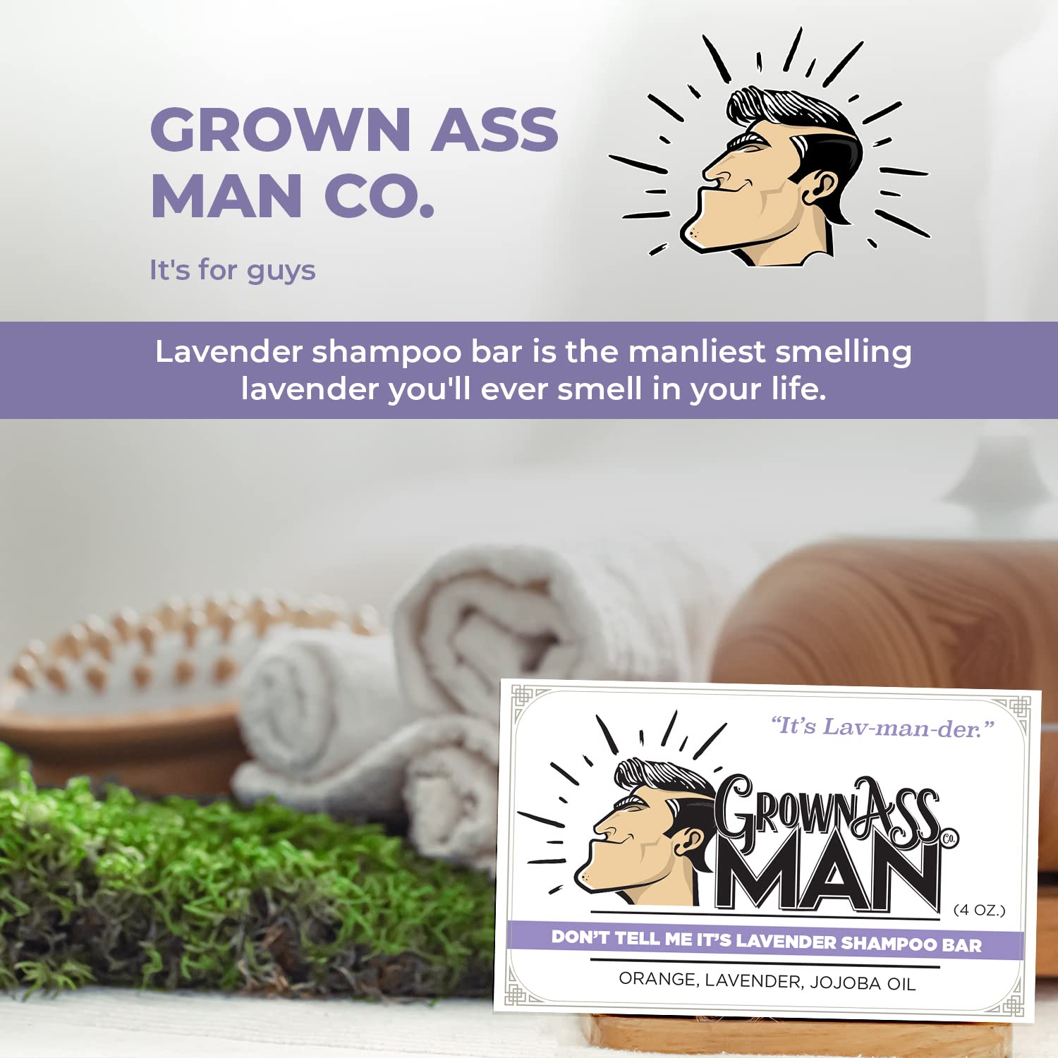 Grown Ass Man Co. packaging is plastic-free for eco-friendly grooming.