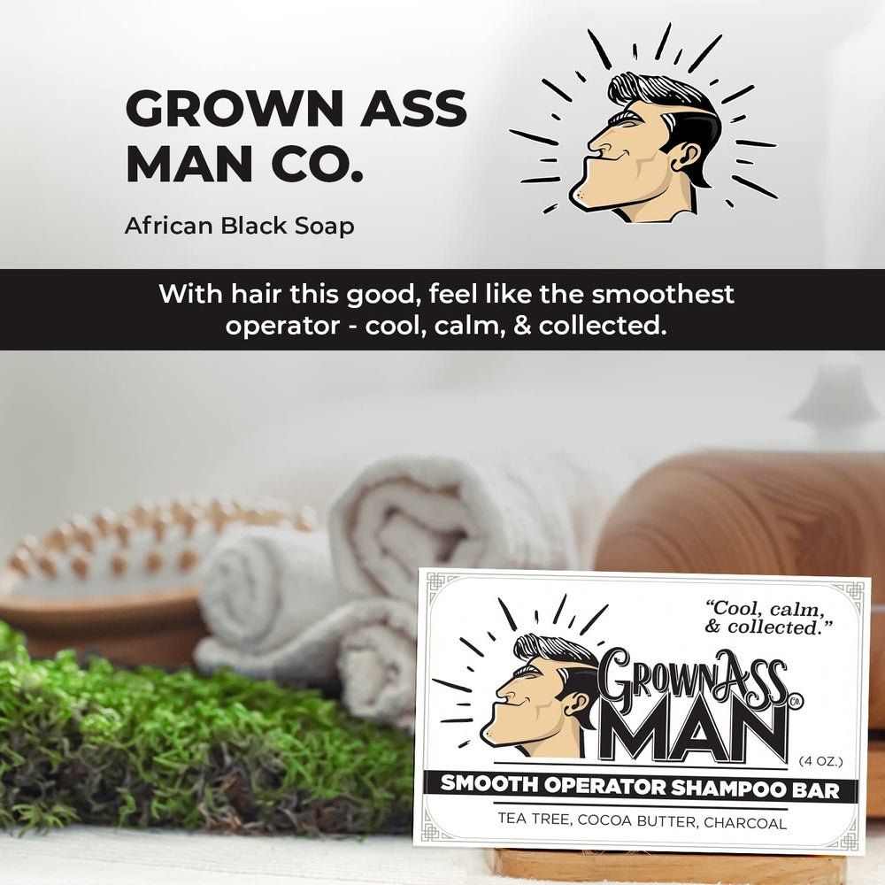 Grown Ass Man Co. Smooth Operator apply to hair for clean scalp.