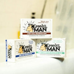 Grown Ass Man Co. solid shampoo bar for beard use and softer facial hair