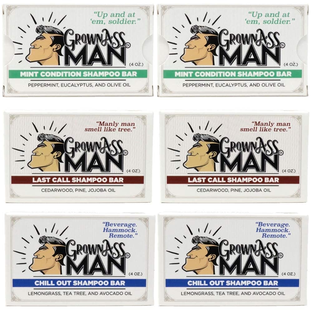 Grown Ass Man Co. solid shampoo bar conditioning scalp care for healthy feel