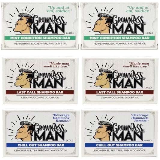 Grown Ass Man Co. solid shampoo bar conditioning scalp care for healthy feel