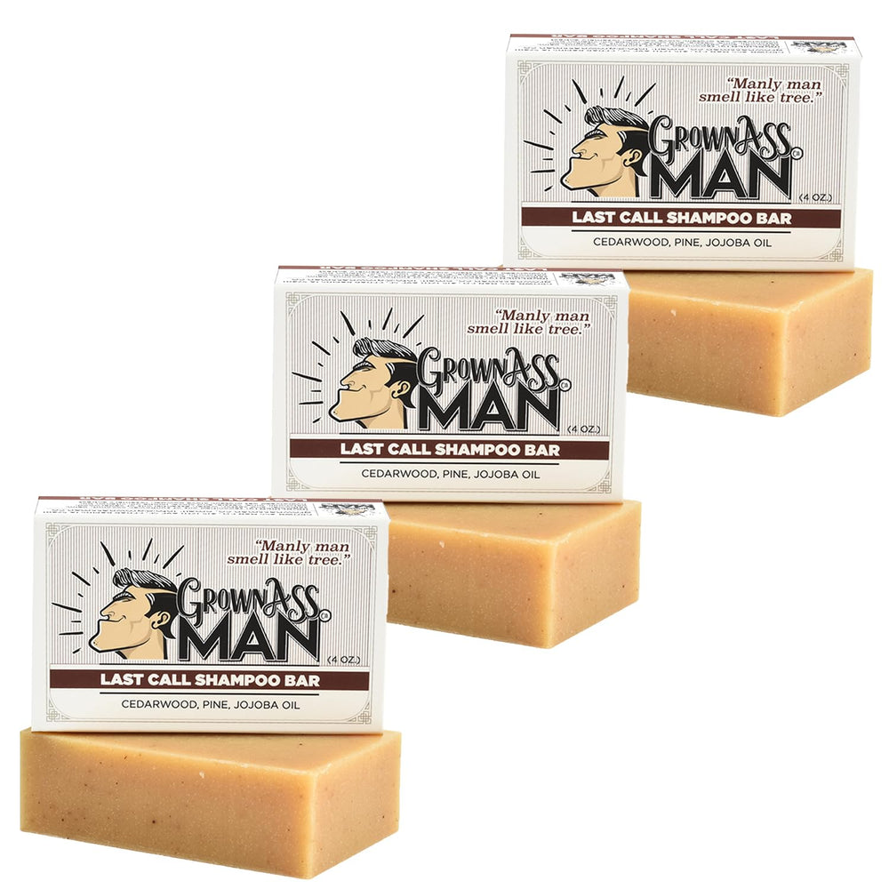 Grown Ass Man Co. solid shampoo bar with rich lather for thorough cleansing and conditioning.
