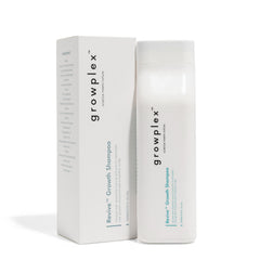 Growplex Revive Shampoo bottle close-up highlighting sulfate-free daily-use formula for scalp refresh.