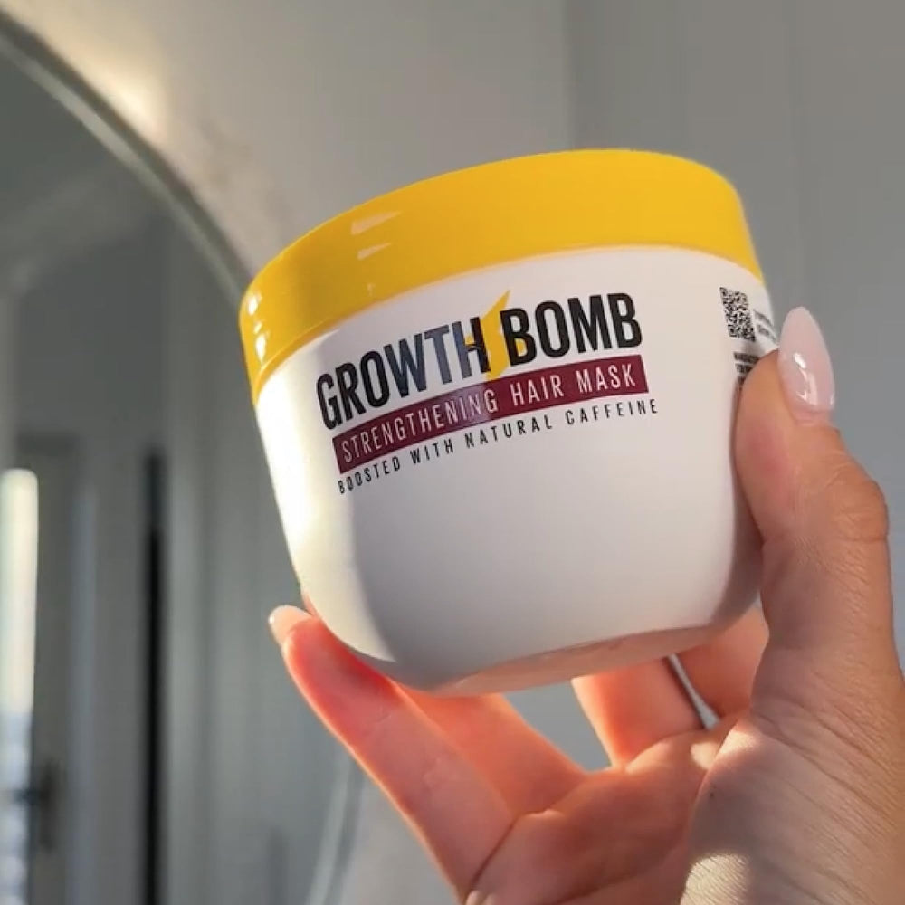 Relaxed application on damp hair demonstrating even coating with GROWTH BOMB