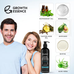 Growth Essence Minoxidil Biotin Shampoo castor oil for added moisture