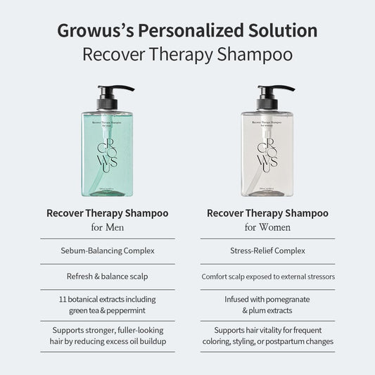 GROWUS Recover Therapy Shampoo lather highlights gentle cleansing