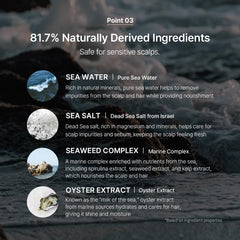 GROWUS seaweed complex image conveys moisturized, soothed scalp for itchy or flaky areas.