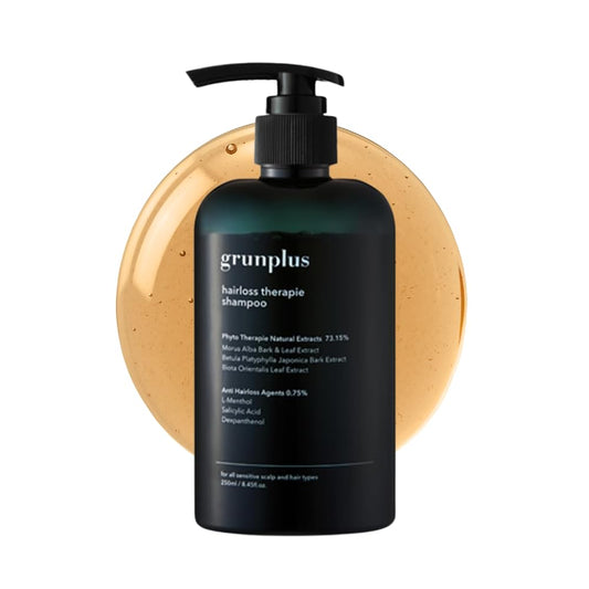 Grunplus Hair Growth Shampoo bottle front for thinning hair.