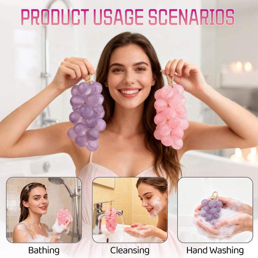 Gtyuoo decorative grape shape with rope allows easy drying after use.
