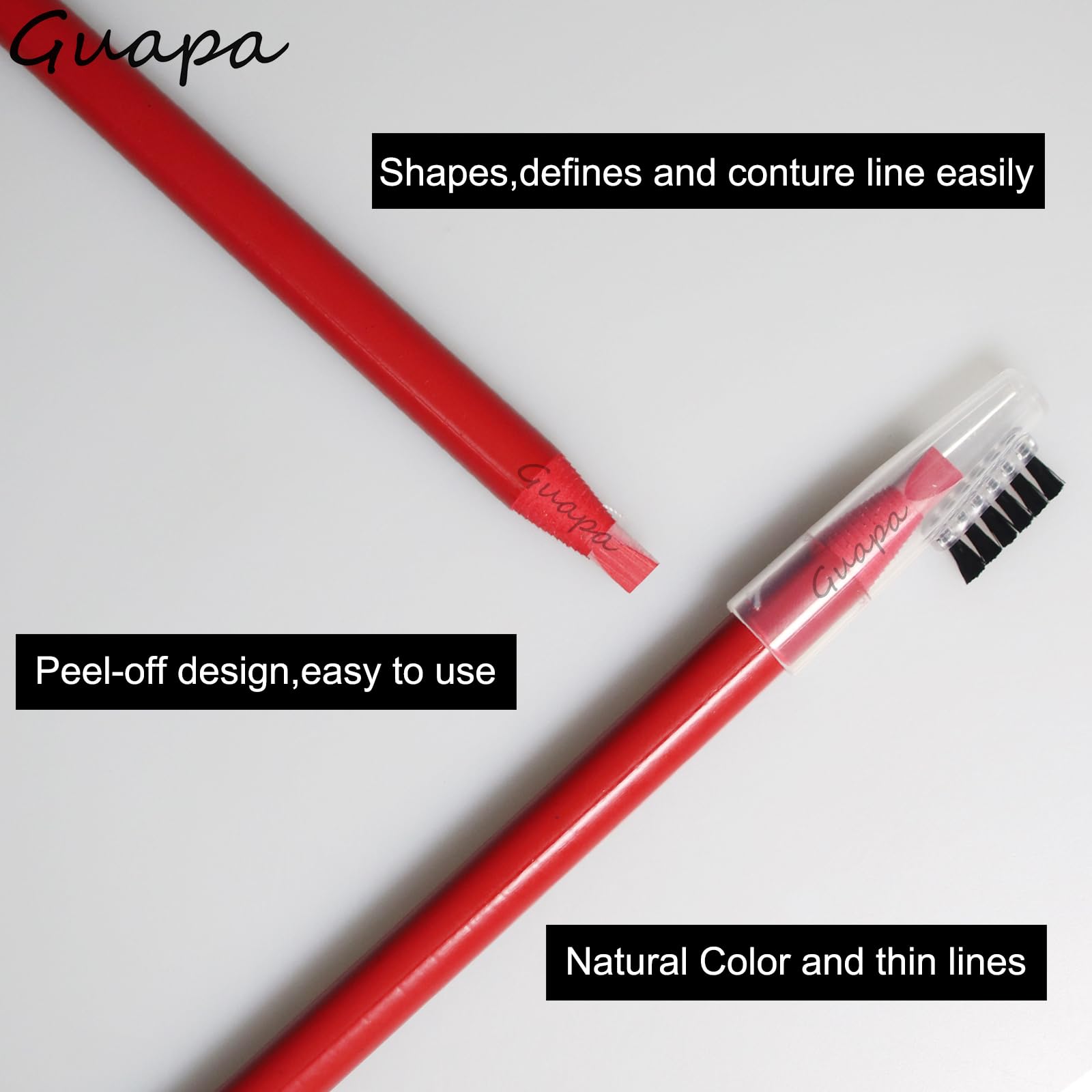 Guapa brow pencil strokes create a smooth natural look