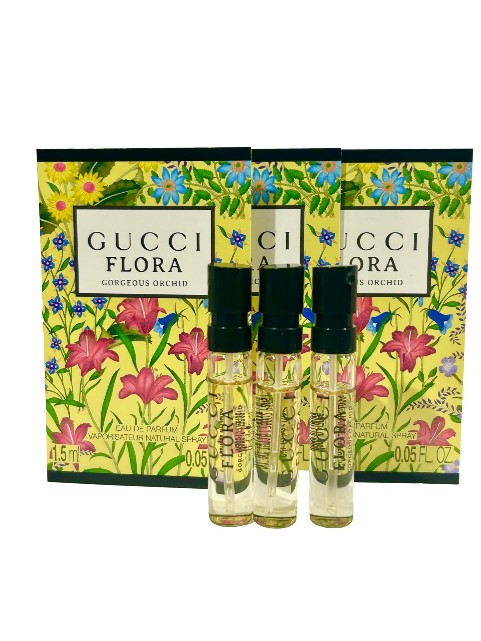 Gucci Flora Gorgeous Orchid travel-size sample set for on-the-go fragrance exploration
