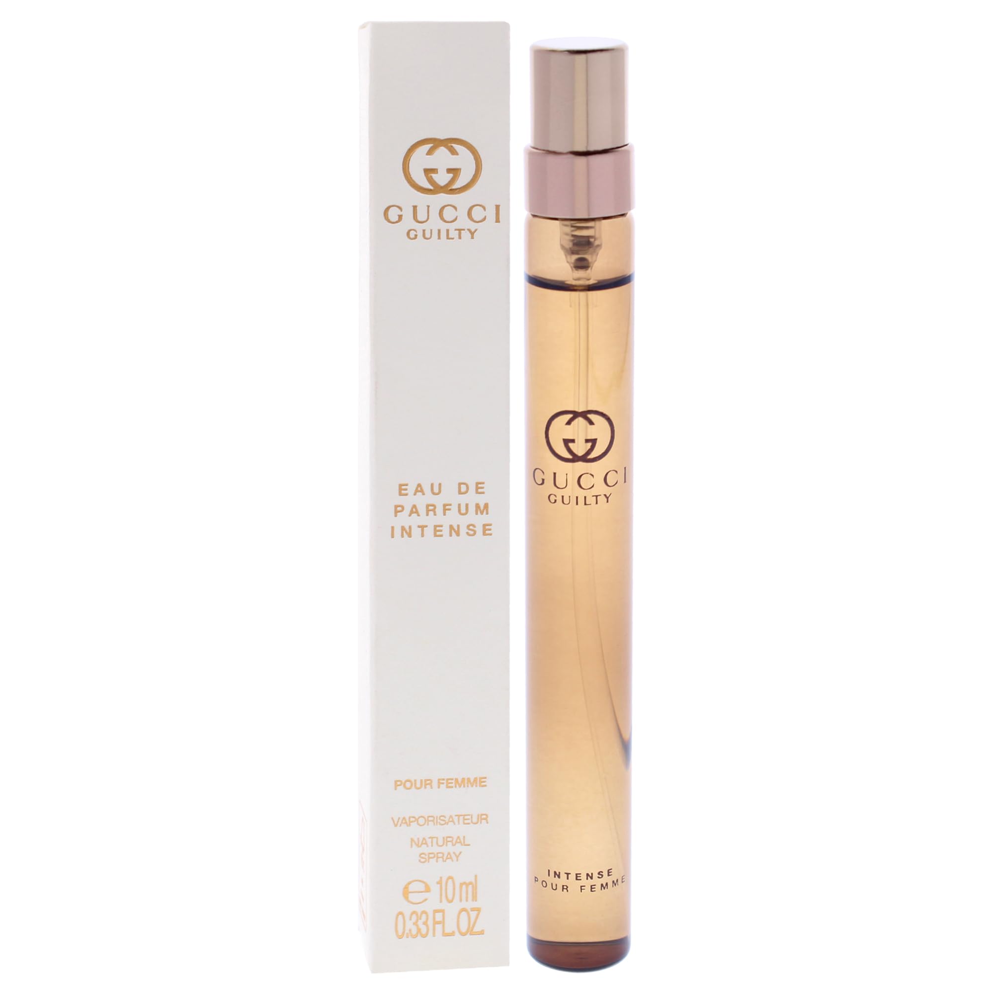 Gucci Guilty Pour Femme Intense bottle front view showing luxury design