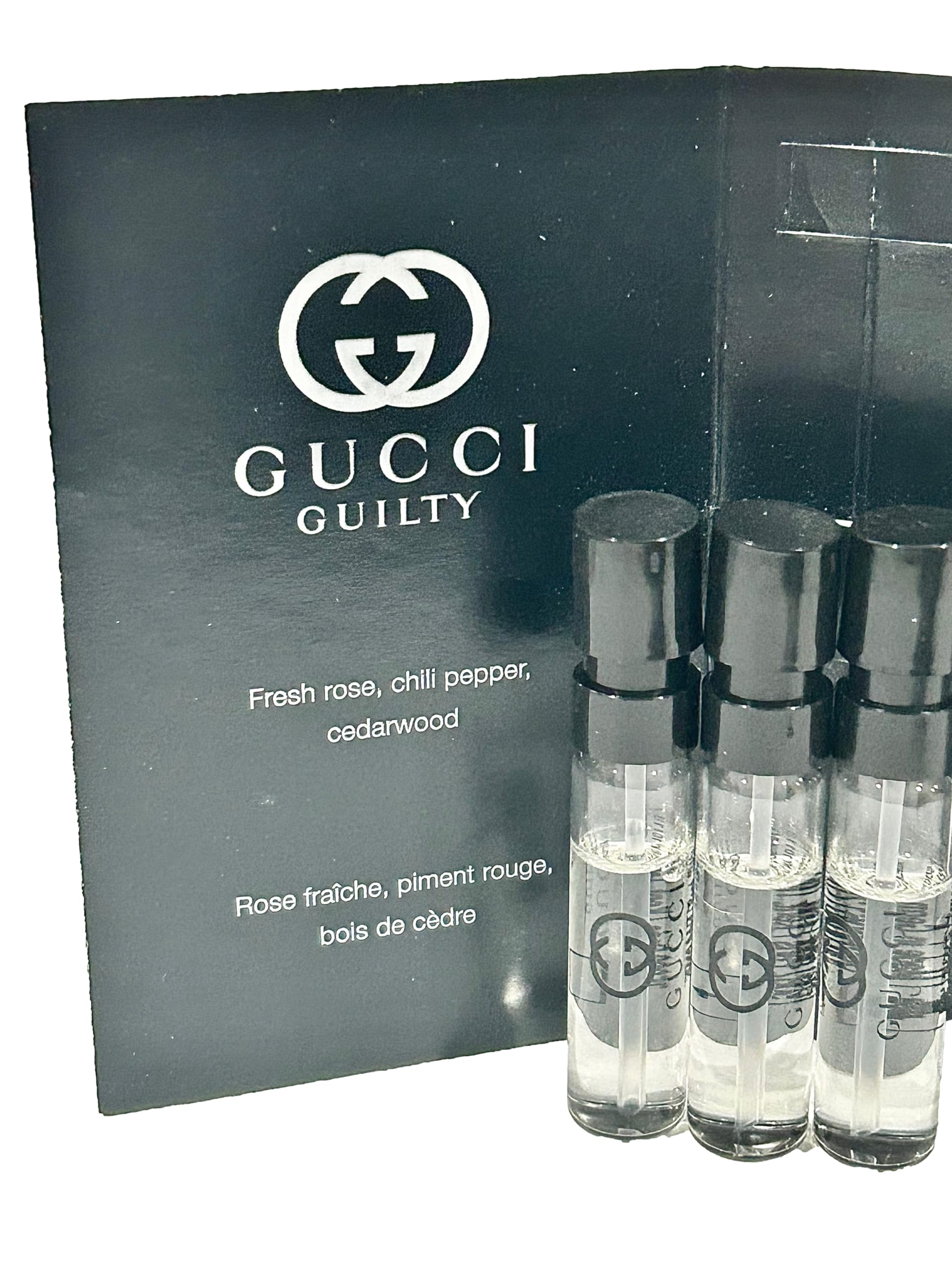 Three-piece Gucci Guilty sample set ready for gifting or testing.