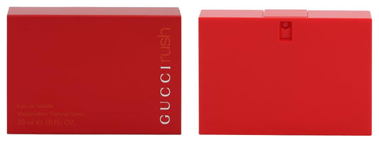 Gucci Rush perfume bottle front view; elegant, compact size for daily carry