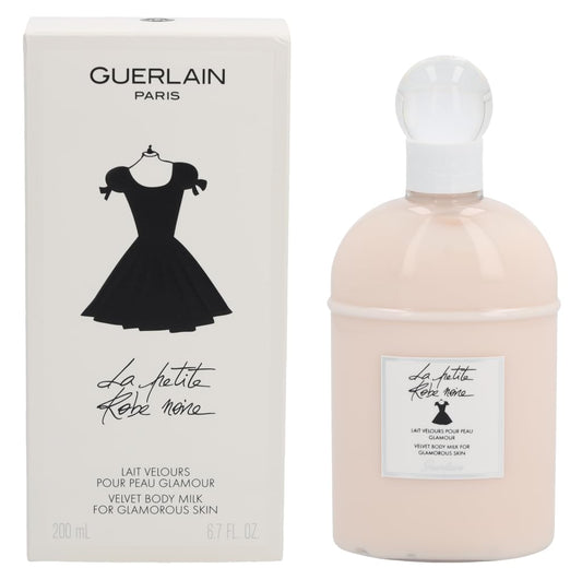 Guerlain La Petite Robe Noire Body Milk bottle ready for travel and daily use.