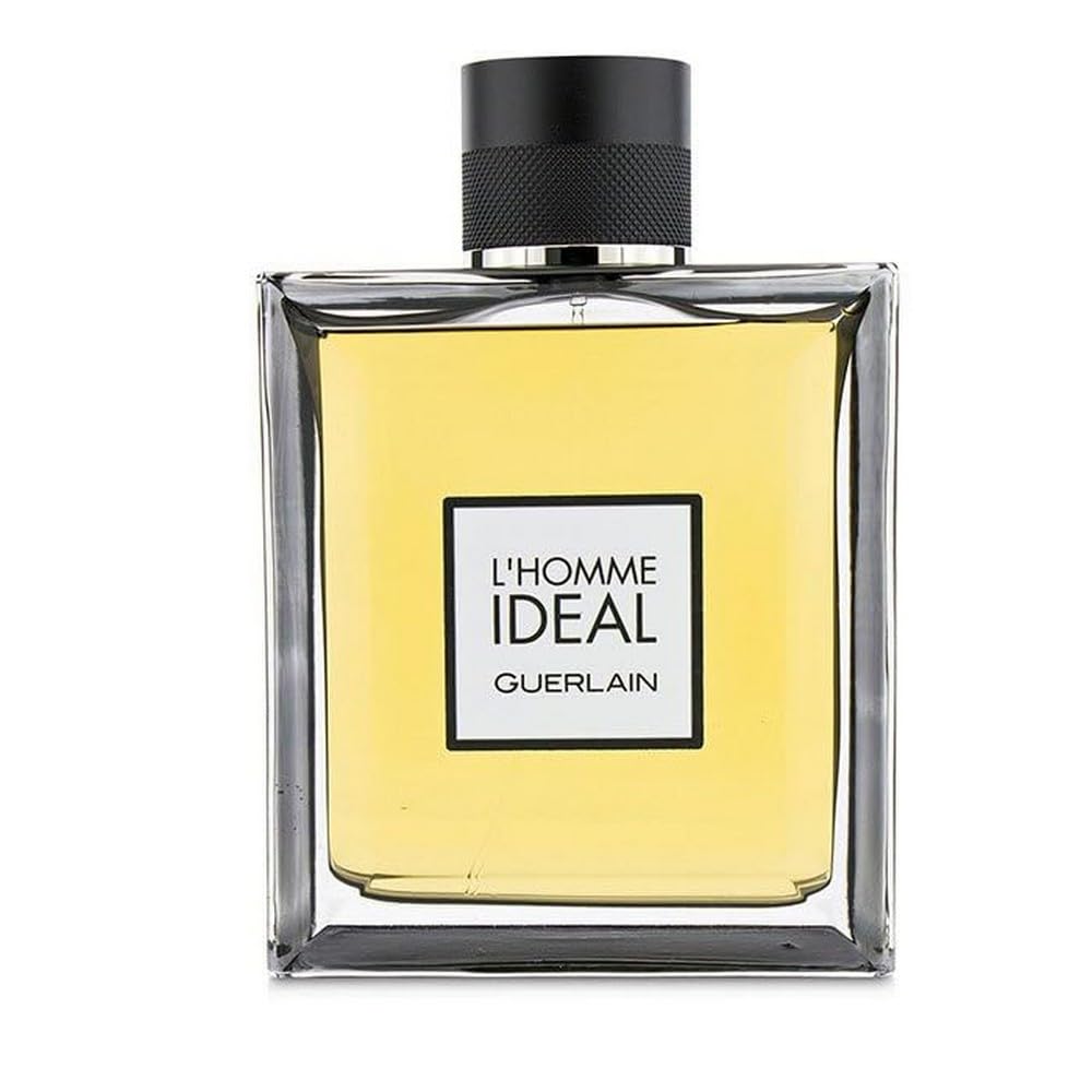 Guerlain L'homme Ideal Eau de Toilette bottle front shows citrus-woody balance for daily wear.