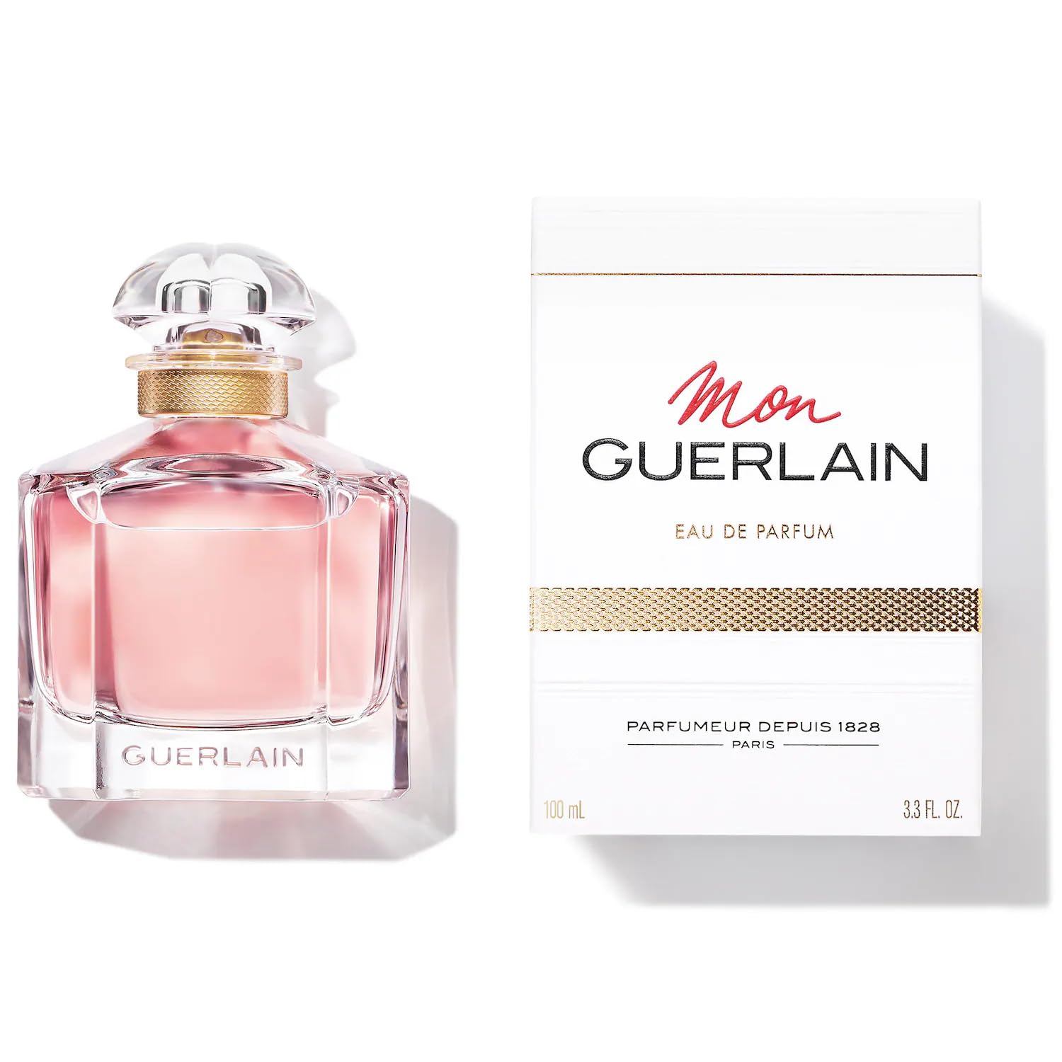 Mon Guerlain bottle-cap-detail close-up highlights premium craftsmanship.