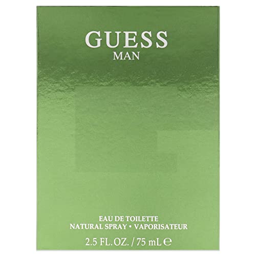 GUESS Man EDT bottle side view displays a sleek silhouette for daily wear.